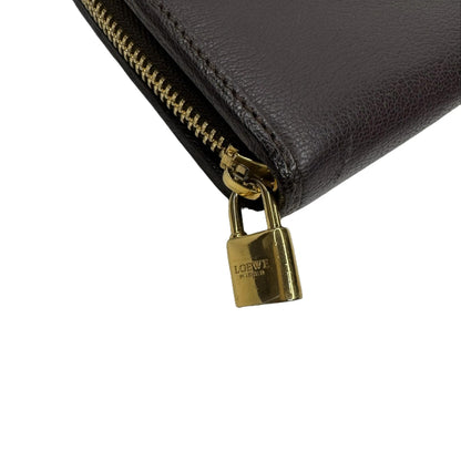Pre-owned Loewe Long Leather Zippy Wallet (Brown) LOE.S.1003