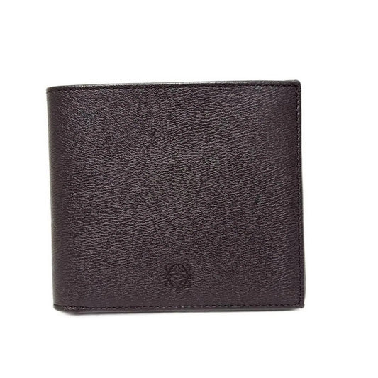 Preowned Loewe Men's Bill Soft Grained Leather Wallet (Brown)