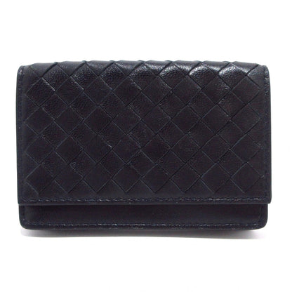 Pre-Owned Bottega Veneta Intrecciato Business Card Holder Leather (Black) BOT.S.1002