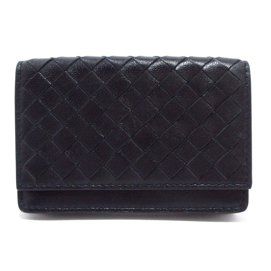 Pre-Owned Bottega Veneta Intrecciato Business Card Holder Leather (Black) BOT.S.1002