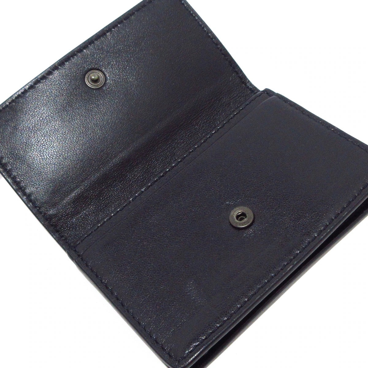Pre-Owned Bottega Veneta Intrecciato Business Card Holder Leather (Black) BOT.S.1002