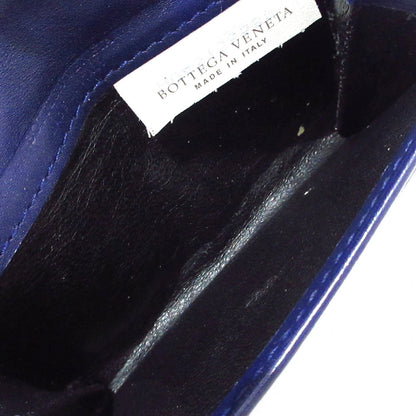 Pre-Owned Bottega Veneta Intrecciato Card Holder Leather (Navy) BOT.S.1003