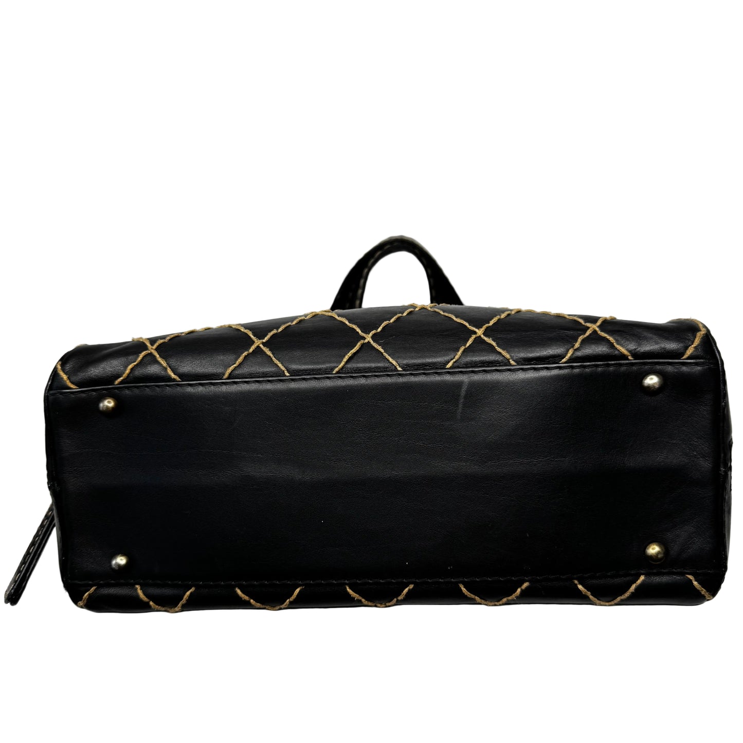Pre-Owned Chanel Wild Stitch Lambskin Medium Tote Bag (Black) CHA.B.1026