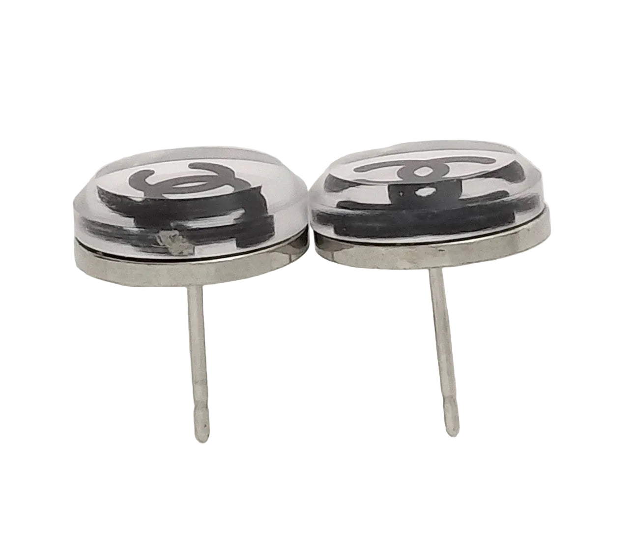 Preowned Chanel Circle Mirror CC 2004 Pierced Earrings-CHA.J.1078