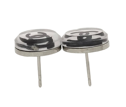 Preowned Chanel Circle Mirror CC 2004 Pierced Earrings-CHA.J.1078