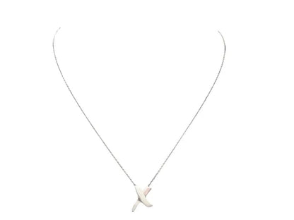 Pre-Owned Tiffany & Co Sterling Silver Paloma Picasso Kiss X Necklace TIF.J.1004