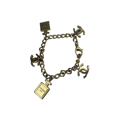 Pre-Owned Chanel 2002 Coco Mark & Perfume Charm Bracelet CHA.J.1141