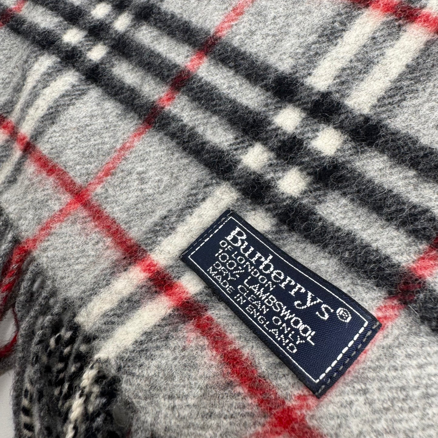 Pre-Owned Burberry Wool Classic Check Scarf Gray BUR.A.1004