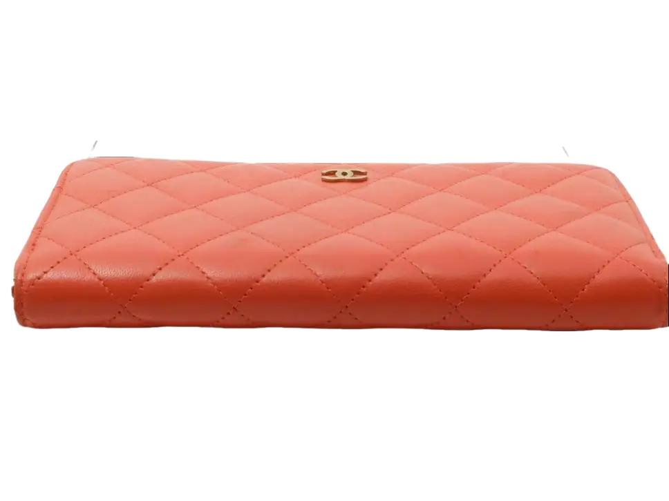 Pre-Owned Chanel Classic Lambskin Leather Long Wallet (Red) CHA.S.1022