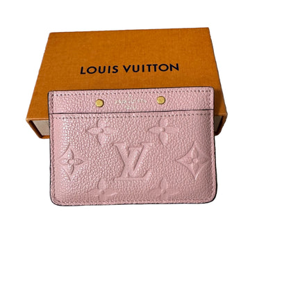 Pre-Owned Louis Vuitton Card Holder Monogram Empreinte Leather (Pink) LOU.S.1286