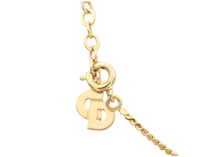Pre-Owned Christian Dior CD Gold Plated Large Logo Necklace DIO.J.1006