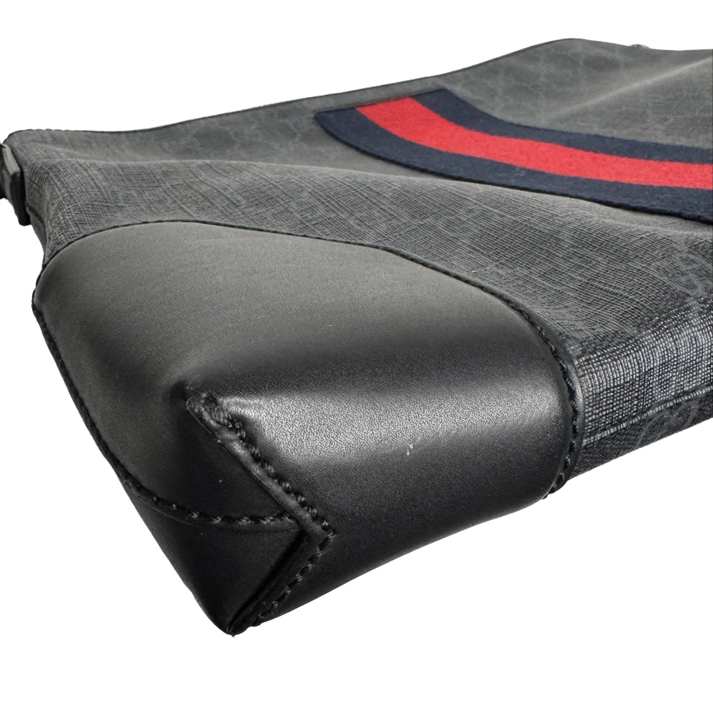 Pre-Owned Gucci Web Medium GG Supreme Coated Crossbody (Black) GUC.B.1047