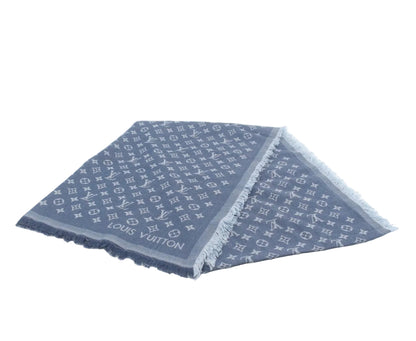 Pre-Owned Louis Vuitton Monogram Denim Shawl (Blue) LOU.A.1047