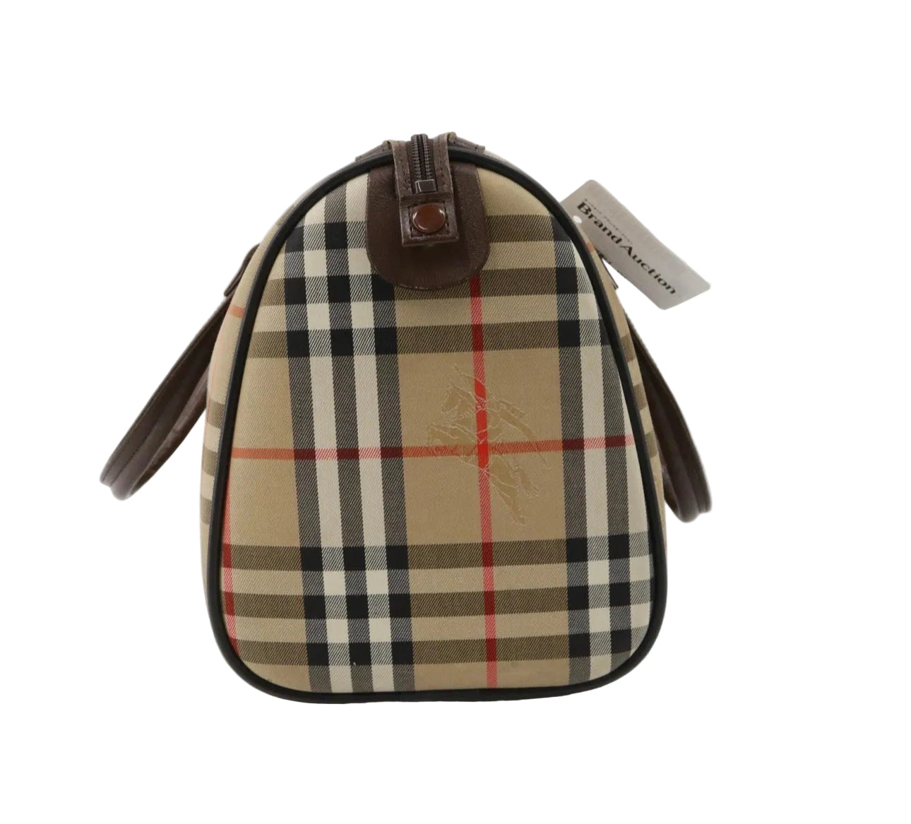 Pre-Owned Burberry Vintage Boston Haymark Check Canvas Top Handle BUR.B.1036