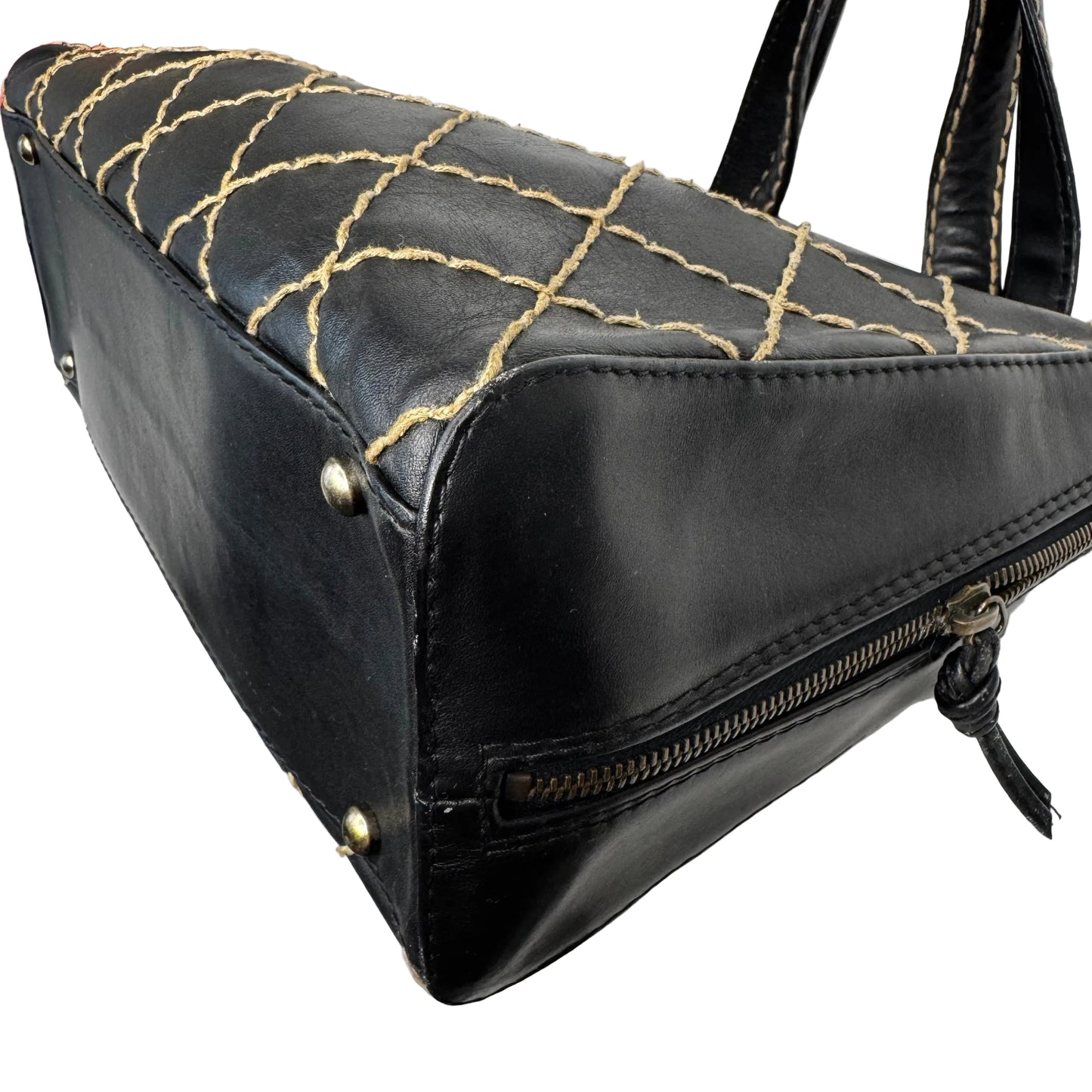 Pre-Owned Chanel Wild Stitch Lambskin Medium Tote Bag (Black) CHA.B.1026