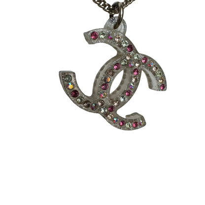 Pre-Owned Chanel Acrylic Coco Mark Colored Stone 04' Necklace CHA.J.1132