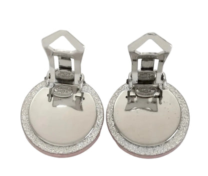 Pre-Owned Chanel 2000 CC Glitter Clip On Earrings (Light Pink) CHA.J.1118
