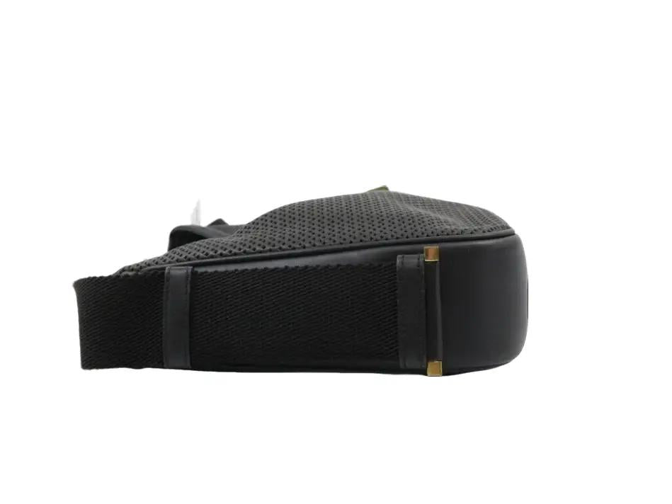Pre-Owned Gucci Vintage Jackie Perforated Leather and Canvas Shoulder Bag (Black) GUC.B.1082