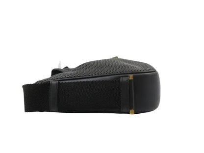 Pre-Owned Gucci Vintage Jackie Perforated Leather and Canvas Shoulder Bag (Black) GUC.B.1082