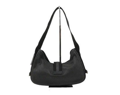 Pre-Owned Gucci Vintage Jackie Perforated Leather and Canvas Shoulder Bag (Black) GUC.B.1082