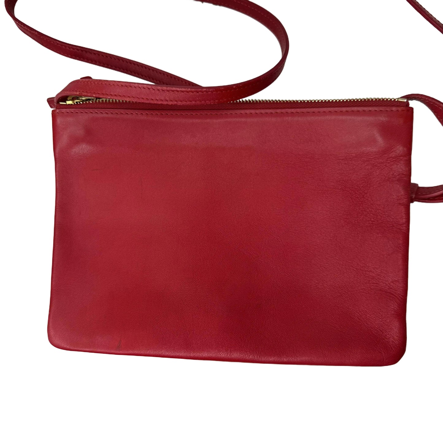 Pre-Owned Celine Triple Pochette Soft Leather Crossbody (Red) CEL.B.1005
