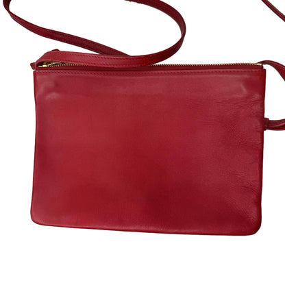 Pre-Owned Celine Triple Pochette Soft Leather Crossbody (Red) CEL.B.1005