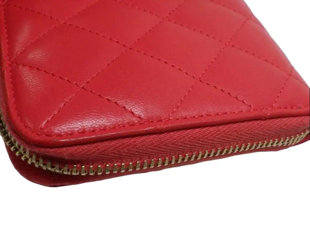 Pre-Owned Chanel Classic Lambskin Leather Long Wallet (Red) CHA.S.1022