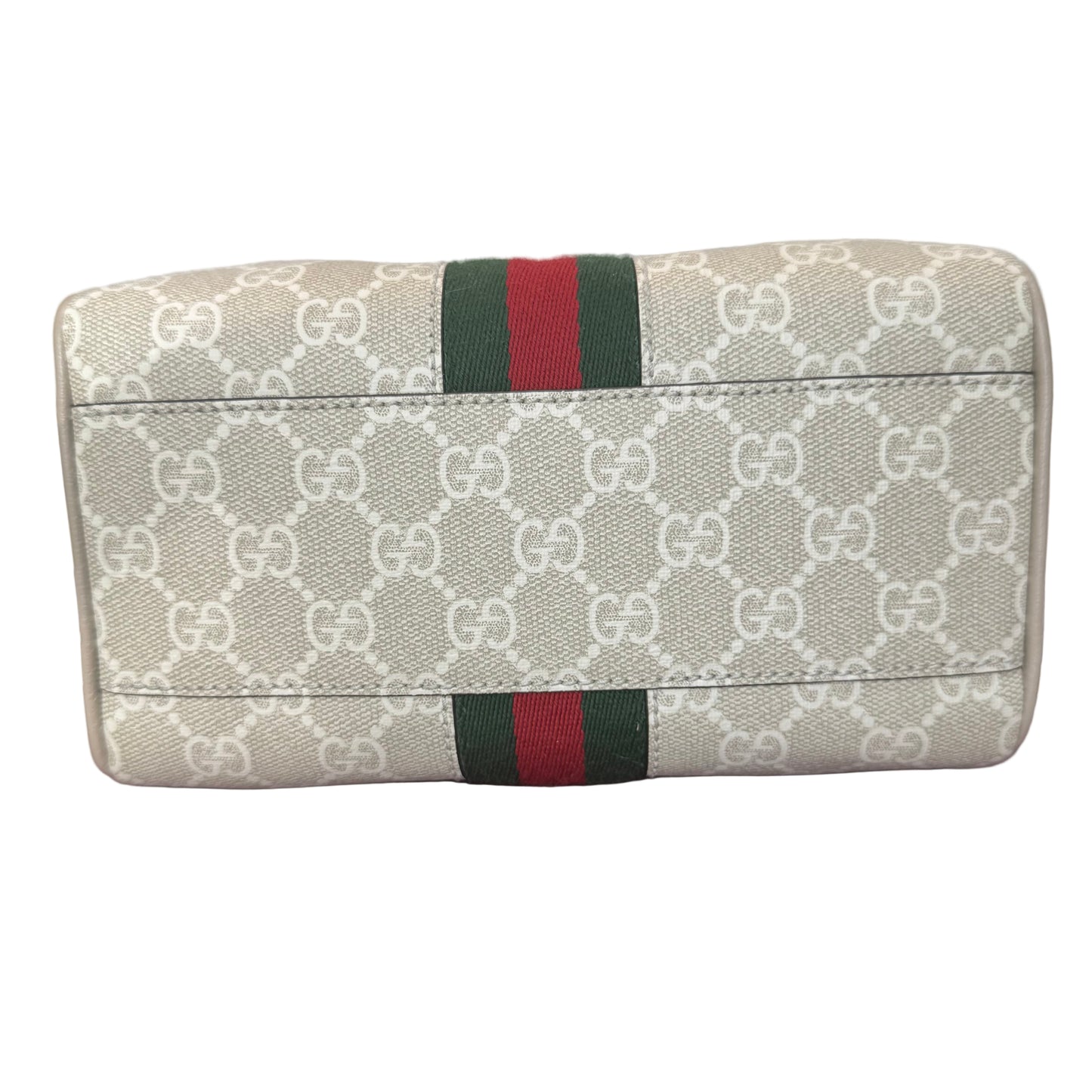 Pre-Owned Gucci Ophidia Small GG Supreme & Leather Boston Bag w/ Strap