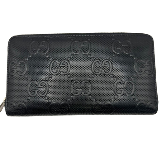 Pre-Owned Gucci Jumb GG Zip Around Large Wallet (Black) GUC.S.1010