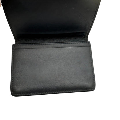 Pre-Owned Bottega Veneta Intrecciato Business Card Holder Leather (Blac) BOT.S.1000