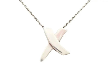 Pre-Owned Tiffany & Co Sterling Silver Paloma Picasso Kiss X Necklace TIF.J.1004