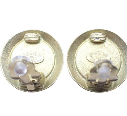 Pre-owned Chanel 95’ Medallion Round Clip Ons CHA.J.1080