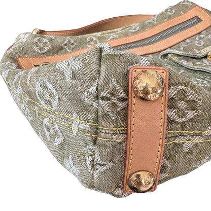Pre-Owned Louis Vuitton Vintage 2006 Baggy PM Monogram Denim Shoulder Bag LOU.B.1175 (Green)