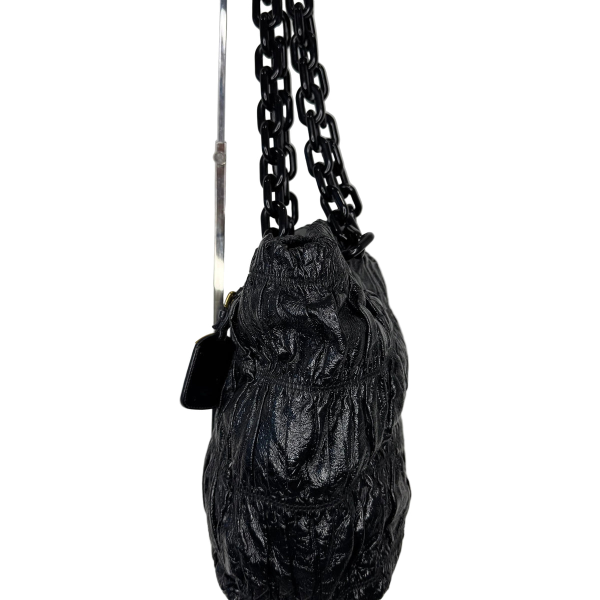 Pre-Owned Prada Gaufre Large Gathered Patent Leather Tote Bag PRA.B.1013