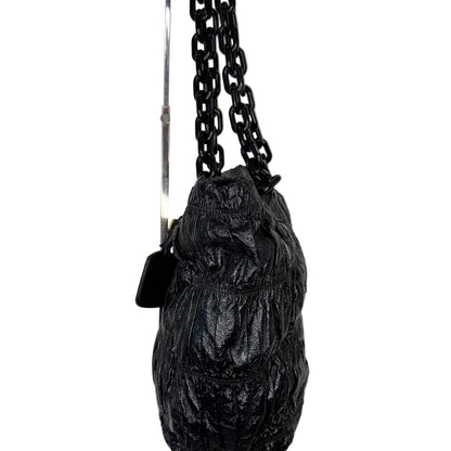 Pre-Owned Prada Gaufre Large Gathered Patent Leather Tote Bag PRA.B.1013