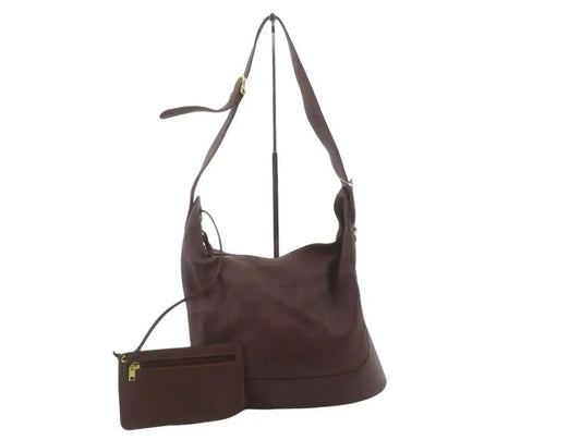 Pre-Owned Loewe Nappa Leather Shoulder Bag (Burgundy) LOE.B.1010