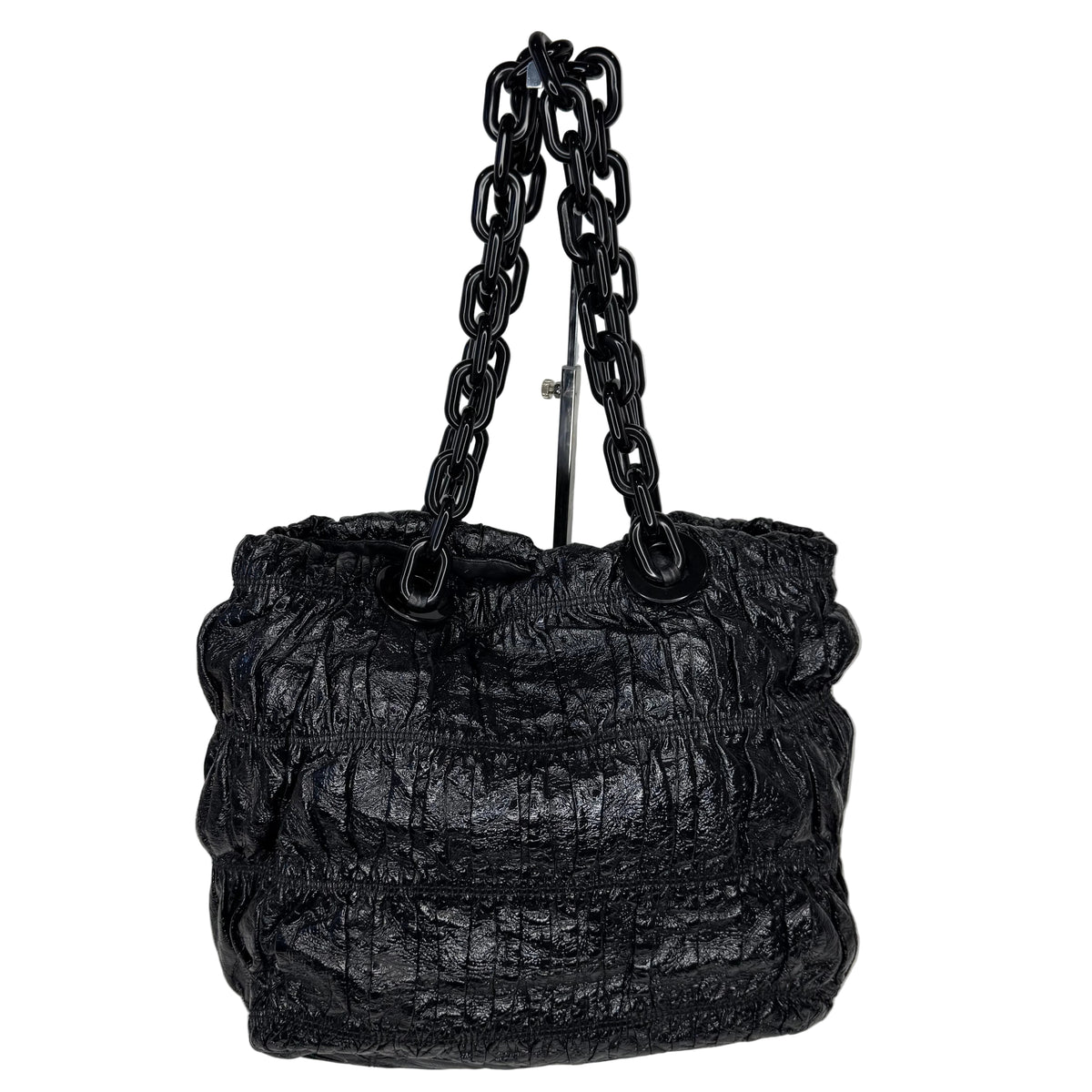 Pre-Owned Prada Gaufre Large Gathered Patent Leather Tote Bag PRA.B.1013