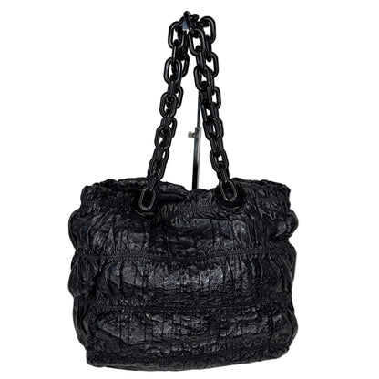 Pre-Owned Prada Gaufre Large Gathered Patent Leather Tote Bag PRA.B.1013