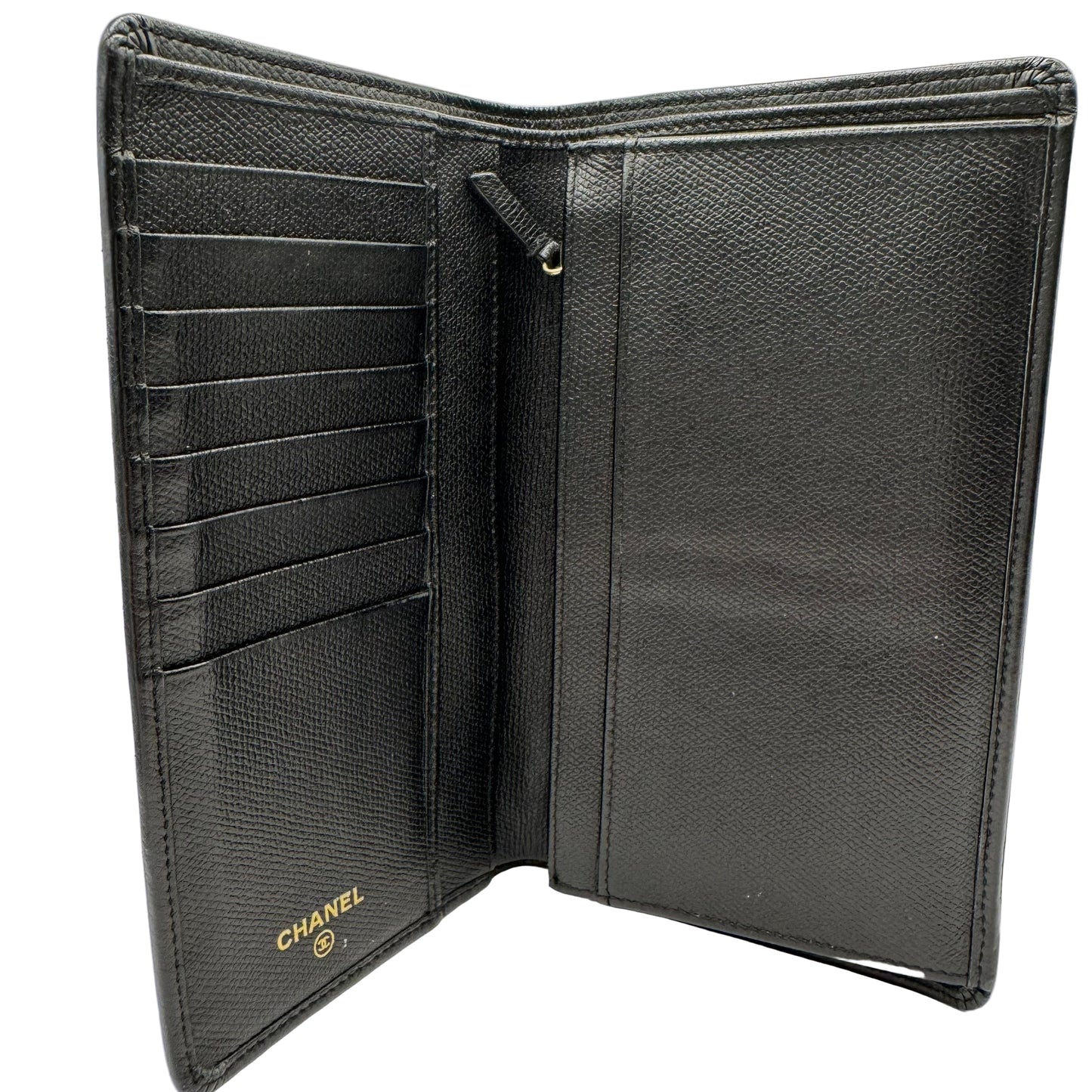 Pre-Owned Chanel Coco Button Calf Leather Long Wallet CHA.S.1008