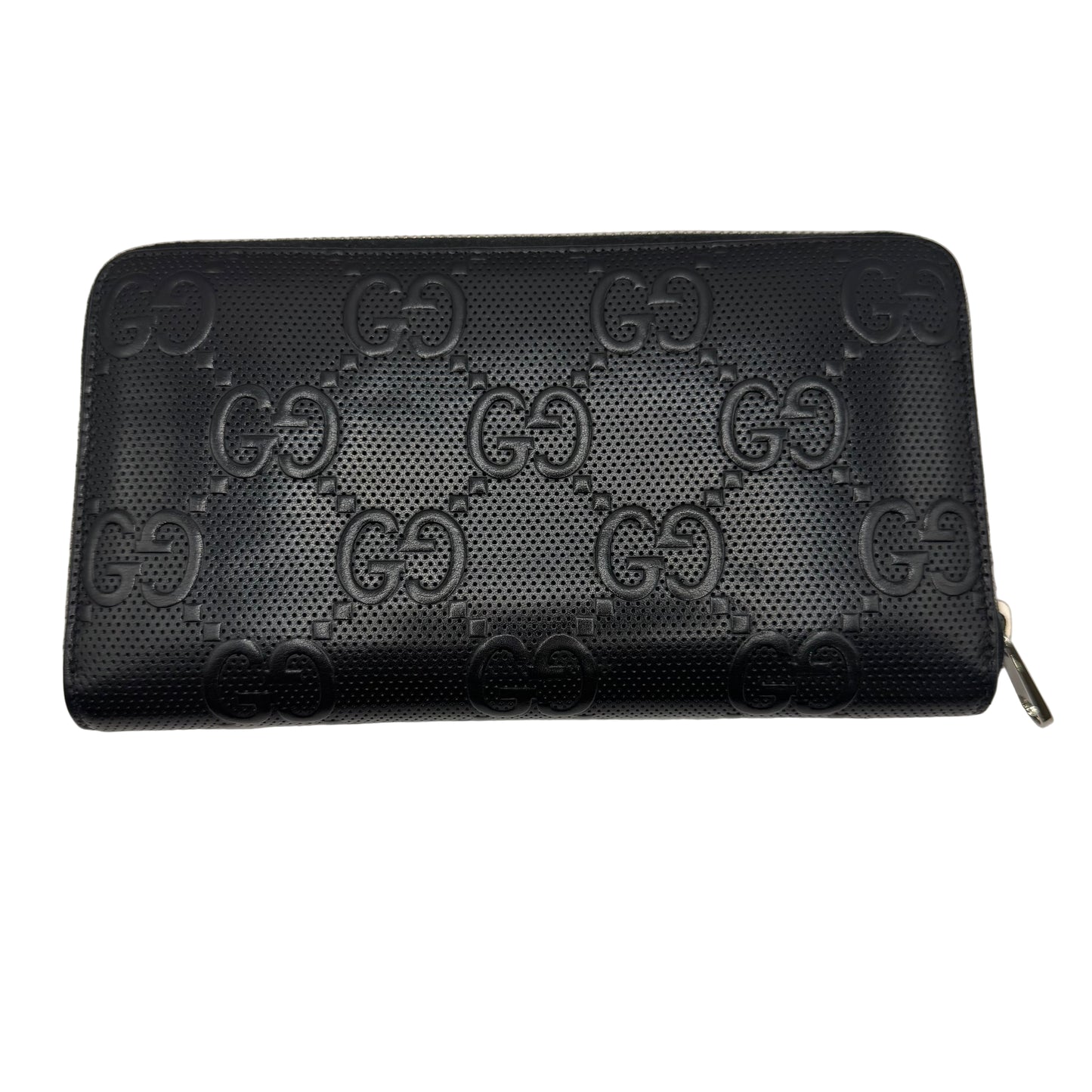 Pre-Owned Gucci Jumb GG Zip Around Large Wallet (Black) GUC.S.1010