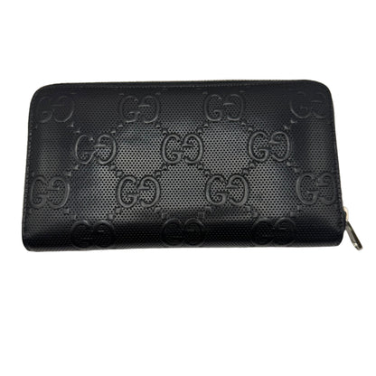 Pre-Owned Gucci Jumb GG Zip Around Large Wallet (Black) GUC.S.1010