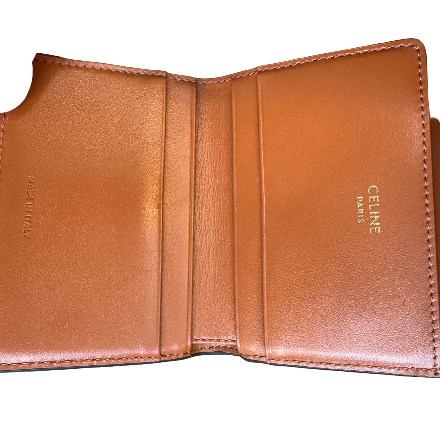 Pre-Owned Celine Triomphe Compact Wallet with Coin Triomphe Canvas CEL.S.1003