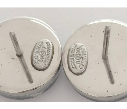Preowned Chanel Circle Mirror CC 2004 Pierced Earrings-CHA.J.1078