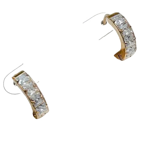 Fashion Semi CZ Watterproof Huggie Hoops