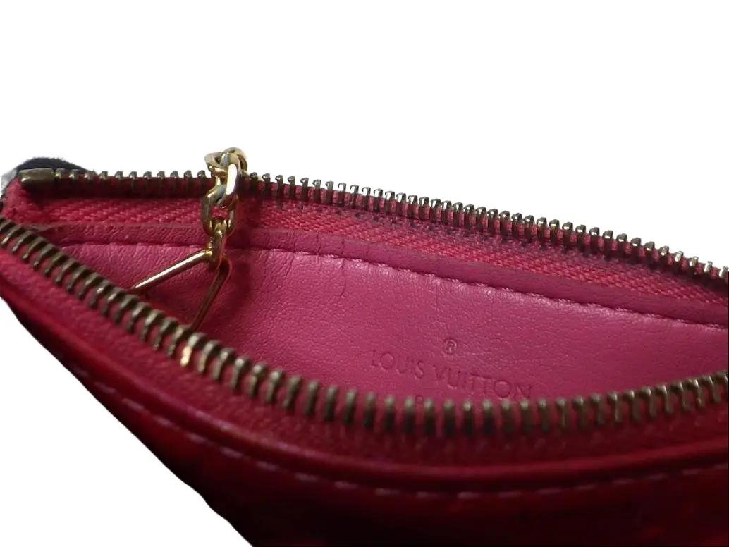 Pre-owned Louis Vuitton Pochette Cle Vernis Leather Card Holder (Pink) LOU.S.1272