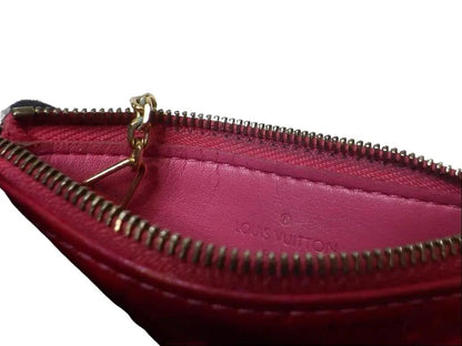 Pre-owned Louis Vuitton Pochette Cle Vernis Leather Card Holder (Pink) LOU.S.1272