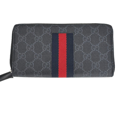 Pre-Owned Gucci Web GG Supreme Coated Canvas Long Zippy Wallet GUC.S.1024