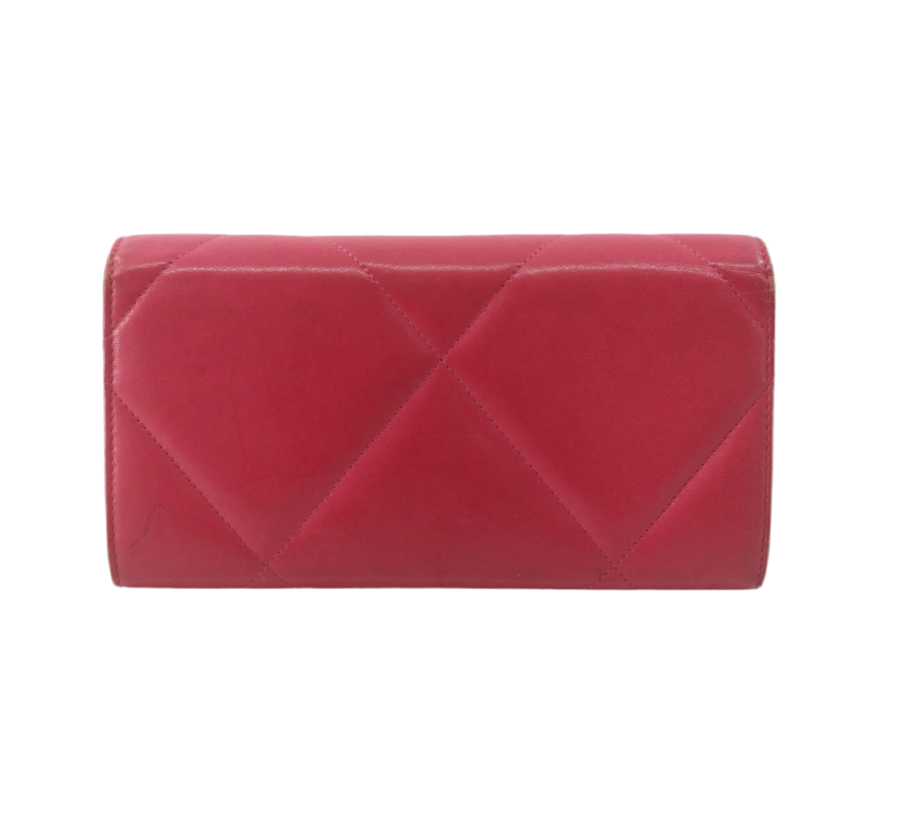 Pre-Owned Chanel 19 Long Wallet Lambskin Leather (Berry)