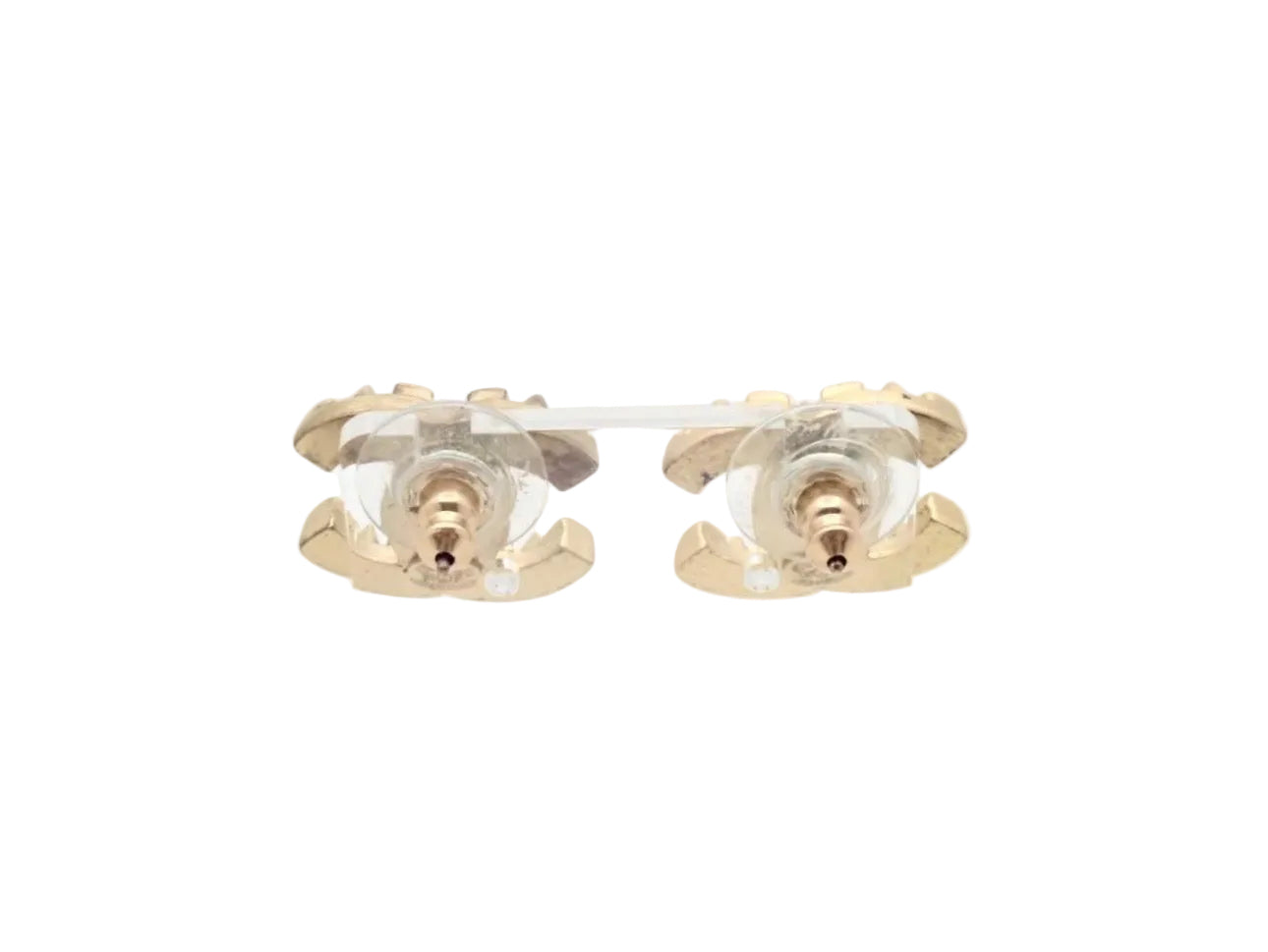 Pre-Owned Chanel 2003 Studded CC Pierced Earrings CHA.J.1108