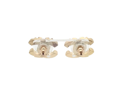 Pre-Owned Chanel 2003 Studded CC Pierced Earrings CHA.J.1108